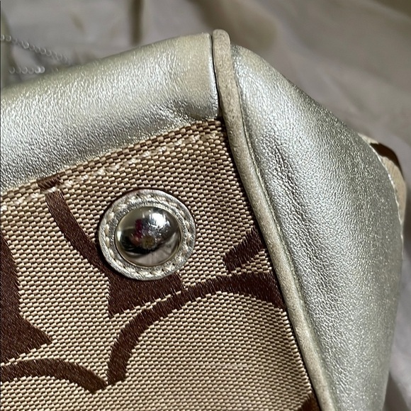 Coach Madeline Brown and Gold Shoulder Bag - Picture 9 of 9